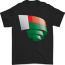 Curled Madagascar Flag Madagascan Day Football Mens T-Shirt 100% Cotton Black