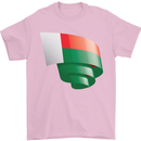 Curled Madagascar Flag Madagascan Day Football Mens T-Shirt 100% Cotton Light Pink