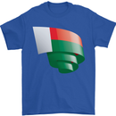 Curled Madagascar Flag Madagascan Day Football Mens T-Shirt 100% Cotton Royal Blue