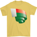 Curled Madagascar Flag Madagascan Day Football Mens T-Shirt 100% Cotton Yellow