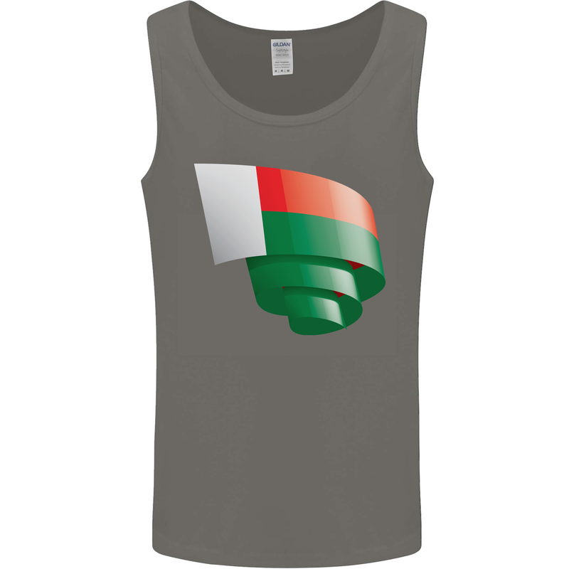 Curled Madagascar Flag Madagascan Day Football Mens Vest Tank Top Charcoal
