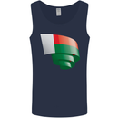 Curled Madagascar Flag Madagascan Day Football Mens Vest Tank Top Navy Blue