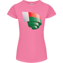 Curled Madagascar Flag Madagascan Day Football Womens Petite Cut T-Shirt Azalea