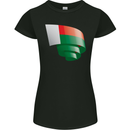 Curled Madagascar Flag Madagascan Day Football Womens Petite Cut T-Shirt Black