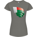 Curled Madagascar Flag Madagascan Day Football Womens Petite Cut T-Shirt Charcoal
