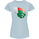 Curled Madagascar Flag Madagascan Day Football Womens Petite Cut T-Shirt Light Blue
