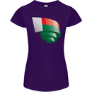 Curled Madagascar Flag Madagascan Day Football Womens Petite Cut T-Shirt Purple