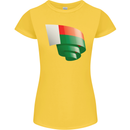 Curled Madagascar Flag Madagascan Day Football Womens Petite Cut T-Shirt Yellow