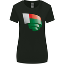 Curled Madagascar Flag Madagascan Day Football Womens Wider Cut T-Shirt Black