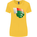Curled Madagascar Flag Madagascan Day Football Womens Wider Cut T-Shirt Yellow