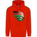 Curled Malawi Flag Malawian Day Football Childrens Kids Hoodie Bright Red