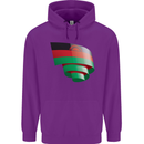 Curled Malawi Flag Malawian Day Football Childrens Kids Hoodie Purple