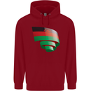 Curled Malawi Flag Malawian Day Football Childrens Kids Hoodie Red