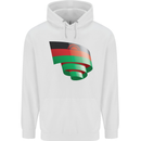 Curled Malawi Flag Malawian Day Football Childrens Kids Hoodie White
