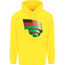 Curled Malawi Flag Malawian Day Football Childrens Kids Hoodie Yellow