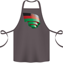Curled Malawi Flag Malawian Day Football Cotton Apron 100% Organic Dark Grey