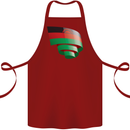 Curled Malawi Flag Malawian Day Football Cotton Apron 100% Organic Maroon