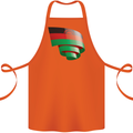 Curled Malawi Flag Malawian Day Football Cotton Apron 100% Organic Orange