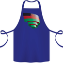 Curled Malawi Flag Malawian Day Football Cotton Apron 100% Organic Royal Blue