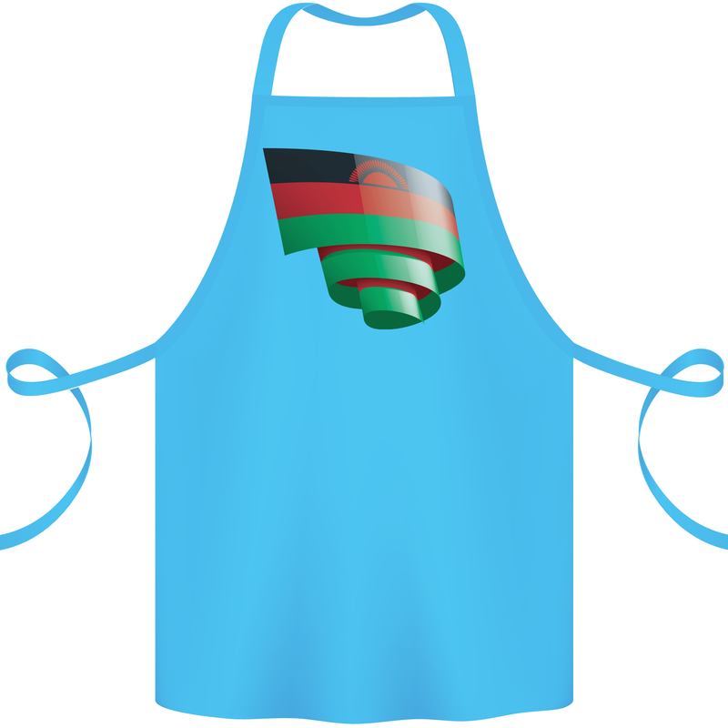 Curled Malawi Flag Malawian Day Football Cotton Apron 100% Organic Turquoise