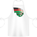 Curled Malawi Flag Malawian Day Football Cotton Apron 100% Organic White