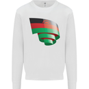 Curled Malawi Flag Malawian Day Football Kids Sweatshirt Jumper White