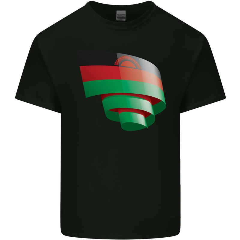 Curled Malawi Flag Malawian Day Football Kids T-Shirt Childrens Black