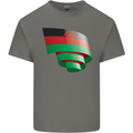 Curled Malawi Flag Malawian Day Football Kids T-Shirt Childrens Charcoal