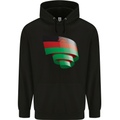 Curled Malawi Flag Malawian Day Football Mens 80% Cotton Hoodie Black