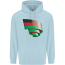 Curled Malawi Flag Malawian Day Football Mens 80% Cotton Hoodie Light Blue