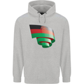 Curled Malawi Flag Malawian Day Football Mens 80% Cotton Hoodie Sports Grey