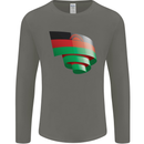 Curled Malawi Flag Malawian Day Football Mens Long Sleeve T-Shirt Charcoal