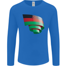 Curled Malawi Flag Malawian Day Football Mens Long Sleeve T-Shirt Royal Blue