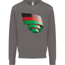 Curled Malawi Flag Malawian Day Football Mens Sweatshirt Jumper Charcoal