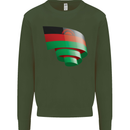 Curled Malawi Flag Malawian Day Football Mens Sweatshirt Jumper Forest Green