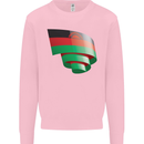 Curled Malawi Flag Malawian Day Football Mens Sweatshirt Jumper Light Pink