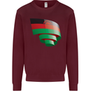 Curled Malawi Flag Malawian Day Football Mens Sweatshirt Jumper Maroon