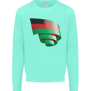 Curled Malawi Flag Malawian Day Football Mens Sweatshirt Jumper Peppermint