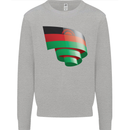 Curled Malawi Flag Malawian Day Football Mens Sweatshirt Jumper Sports Grey