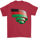 Curled Malawi Flag Malawian Day Football Mens T-Shirt 100% Cotton Red