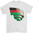 Curled Malawi Flag Malawian Day Football Mens T-Shirt 100% Cotton White