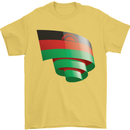 Curled Malawi Flag Malawian Day Football Mens T-Shirt 100% Cotton Yellow