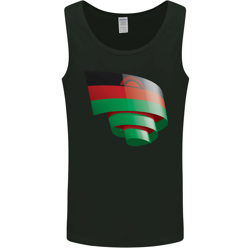 Curled Malawi Flag Malawian Day Football Mens Vest Tank Top Black