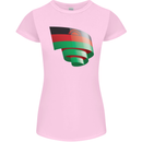 Curled Malawi Flag Malawian Day Football Womens Petite Cut T-Shirt Light Pink