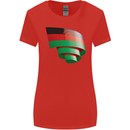 Curled Malawi Flag Malawian Day Football Womens Wider Cut T-Shirt Red