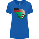 Curled Malawi Flag Malawian Day Football Womens Wider Cut T-Shirt Royal Blue