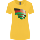 Curled Malawi Flag Malawian Day Football Womens Wider Cut T-Shirt Yellow
