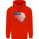Curled Malaysia Flag Malaysian Day Football Childrens Kids Hoodie Bright Red