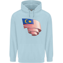 Curled Malaysia Flag Malaysian Day Football Childrens Kids Hoodie Light Blue
