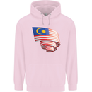 Curled Malaysia Flag Malaysian Day Football Childrens Kids Hoodie Light Pink